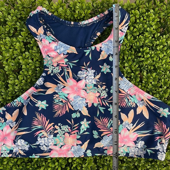 💥 Arizona Jeans Blue Floral Halter Swim Top | Size Juniors XL - Picture 4 of 6